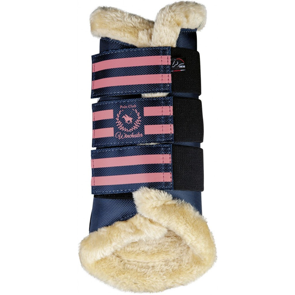 Guêtres de dressage pour poneys et chevaux HKM Classic Polo marine