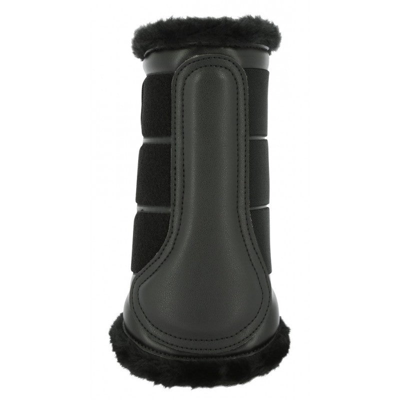 Guêtres fermées doublées de mouton synthétique pour chevaux HKM French Touch noir