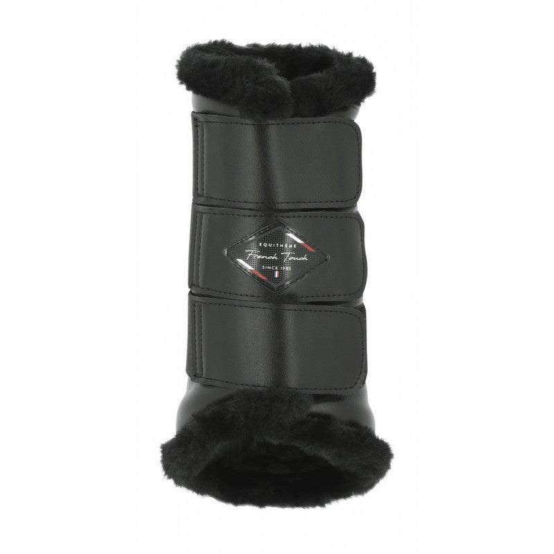 Guêtres fermées doublées de mouton synthétique pour chevaux HKM French Touch nir