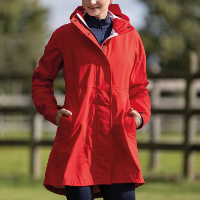Imperméable long pour cavalière du XS au XXL HKM Chic rouge