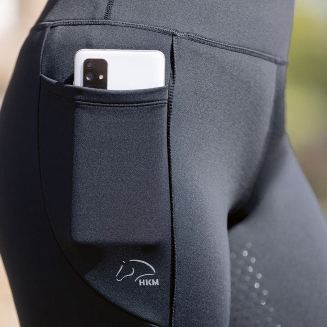 Legging d'équitation pour cavalières du 34 au 46 HKM Alice full grip noir