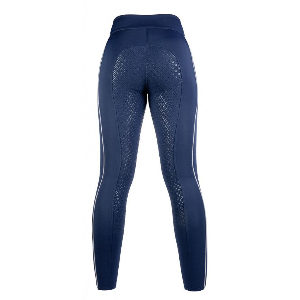 Legging d'équitation full grip pour les cavalières HKM Equilibrio marine arrière
