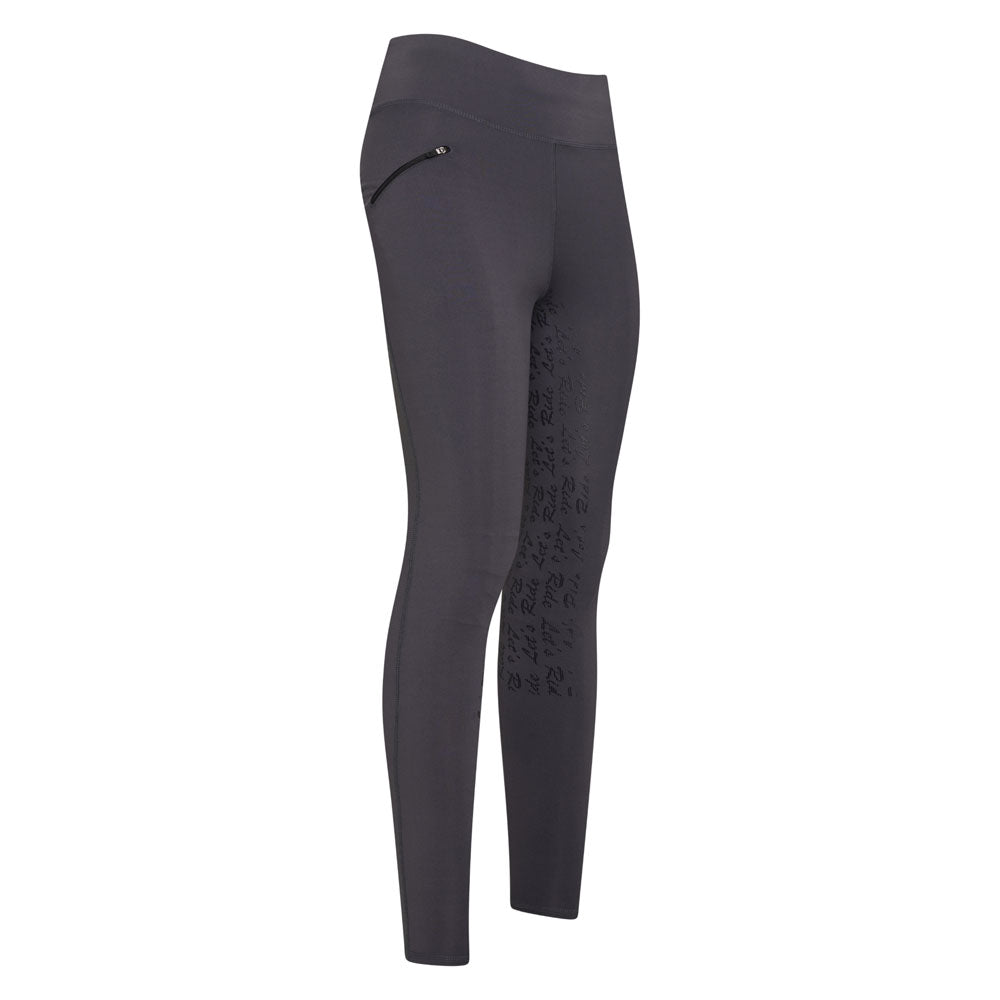 Legging d'équitation pour femmes du 32 au 46 Easy Rider Dietse full grip gris ardoise