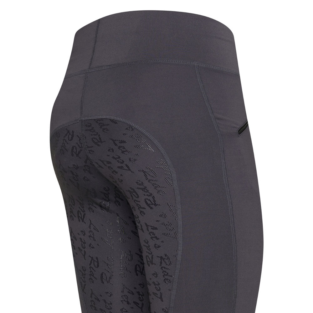 Legging d'équitation pour femmes du 32 au 46 Easy Rider Dietse full grip gris ardoise détail