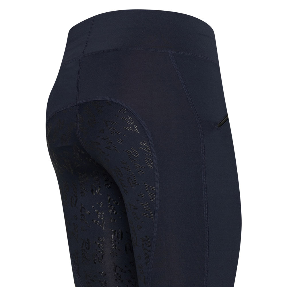 Legging d'équitation pour femmes du 32 au 46 Easy Rider Dietse full grip marine détail