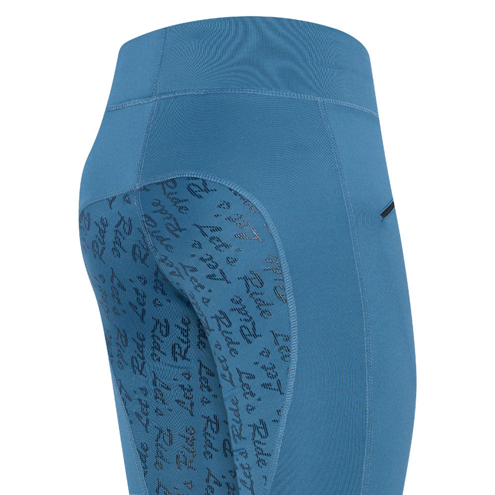 Legging d'équitation pour femme du 32 au 46 Easy Rider Dietse full grip doublé polaire bleu