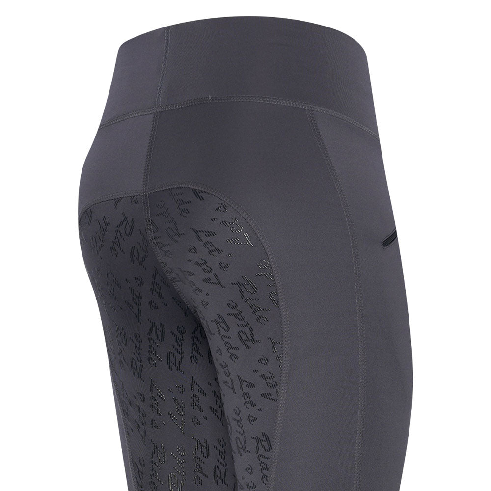 Legging d'équitation pour femme du 32 au 46 Easy Rider Dietse full grip doublé polaire gris ardoise