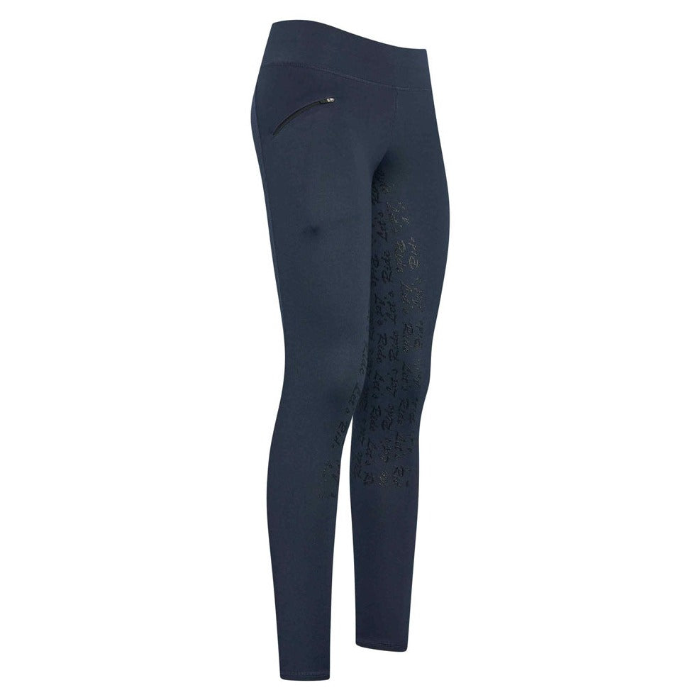 Legging d'équitation pour femme du 32 au 46 Easy Rider Dietse full grip doublé polaire marine