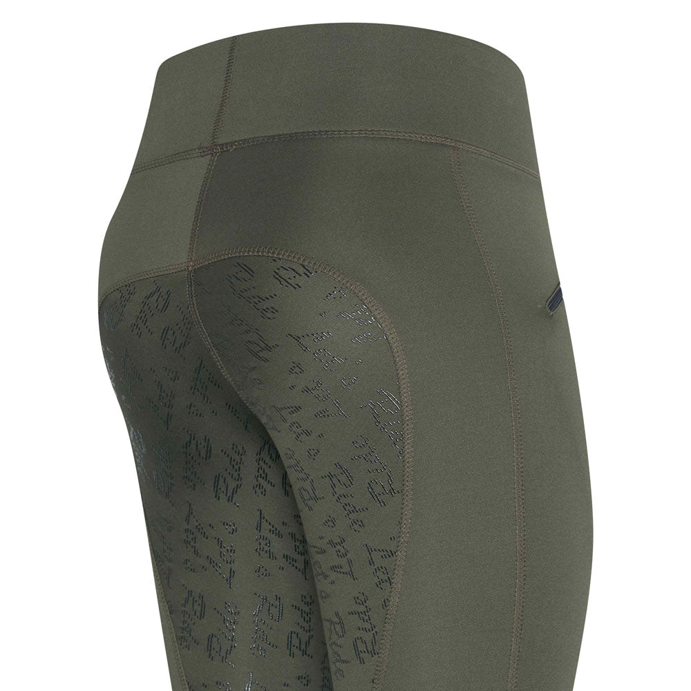Legging d'équitation pour femme du 32 au 46 Easy Rider Dietse full grip doublé polaire olive