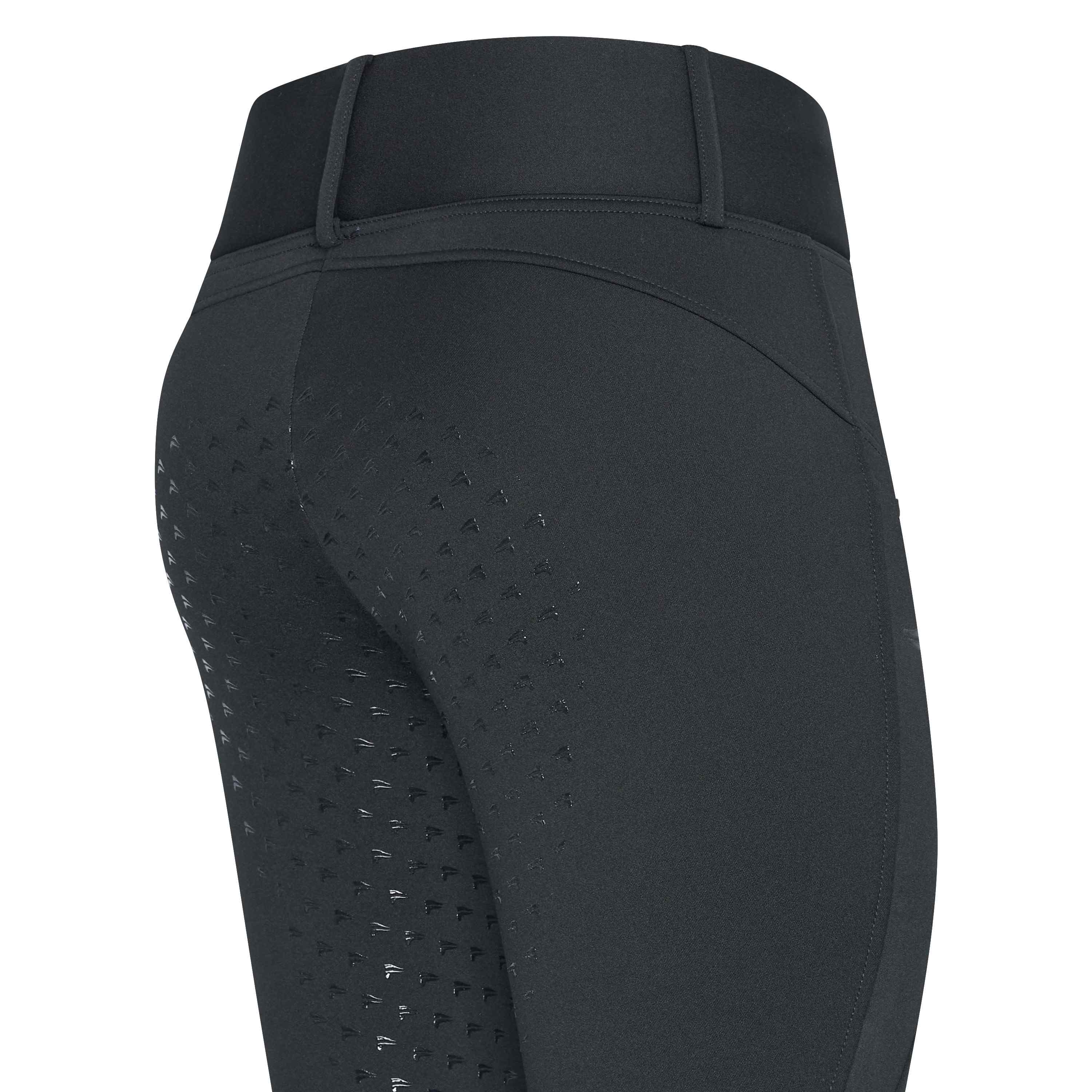 Legging d'équitation pour femme du 32 au 46 Easy Rider Don full grip et ceinture large noir détails