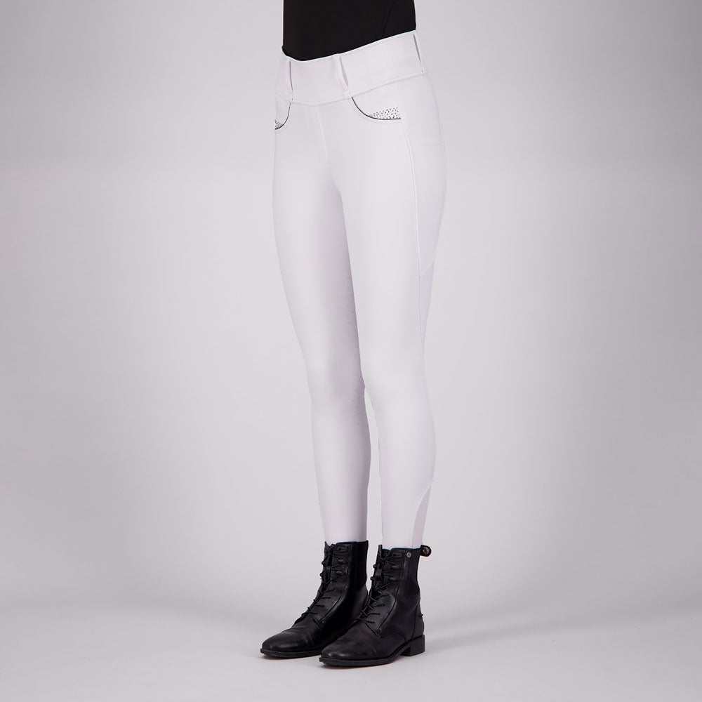 Legging d'équitation pour femme du 32 au 46 Easy Rider Maxima full grip blanc