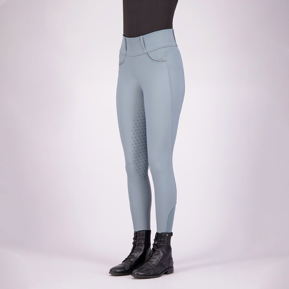 Legging d'équitation pour femme du 32 au 46 Easy Rider Maxima full grip bleu glacier