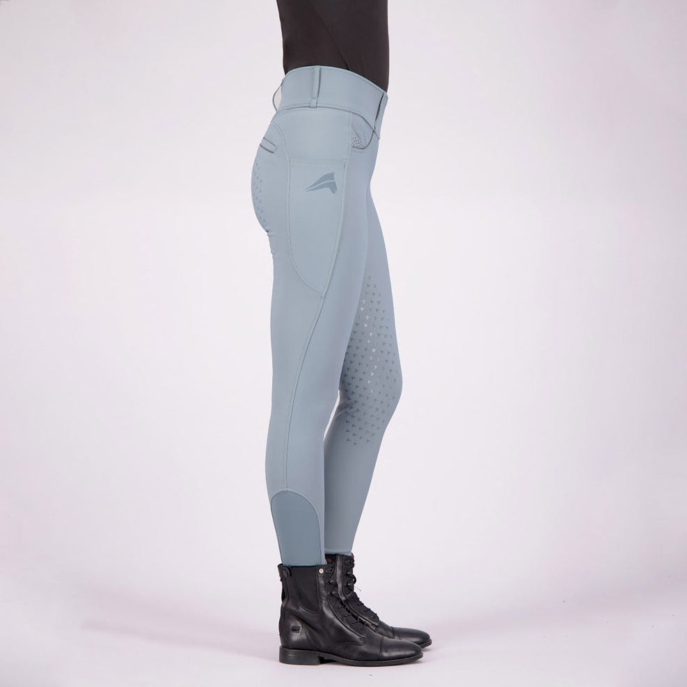 Legging d'équitation pour femme du 32 au 46 Easy Rider Maxima full grip bleu glacier