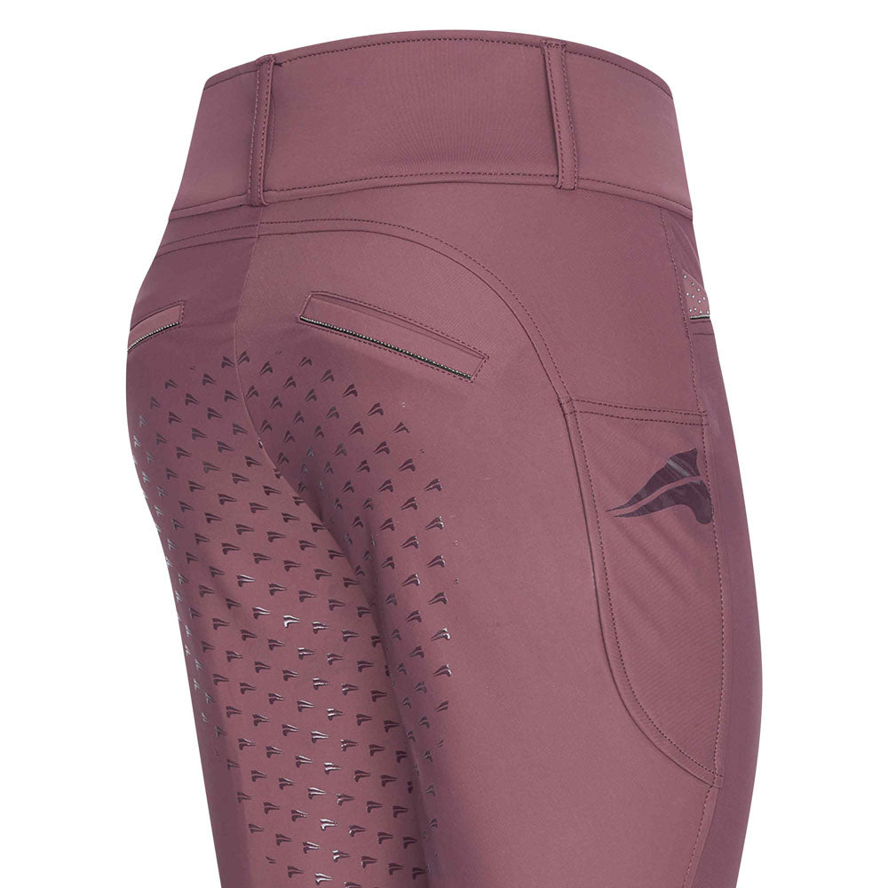 Legging d'équitation pour femme du 32 au 46 Easy Rider Maxima full grip vieux rose détail