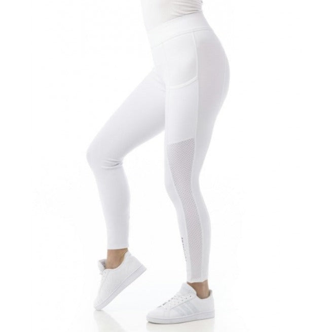 Legging d'équitation basanes grip pour cavalières du 34 au 44 Equithème Akela blanc