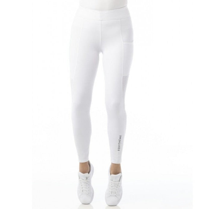 Legging d'équitation basanes grip pour cavalières du 34 au 44 Equithème Akela blanc