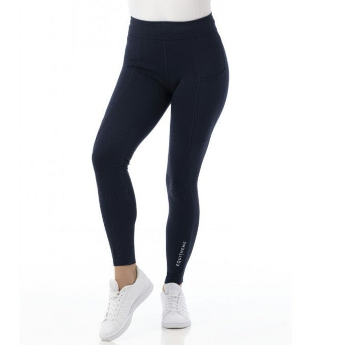 Legging d'équitation basanes grip pour cavalières du 34 au 44 Equithème Akela marine