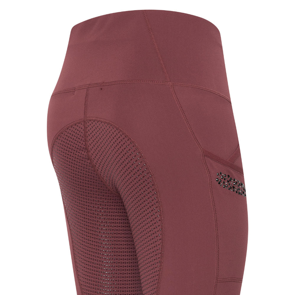 Legging d'équitation pour cavalières du 32 au 46 proposant deux longueurs de jambe Euro-Star Breez Fashion full grip framboise