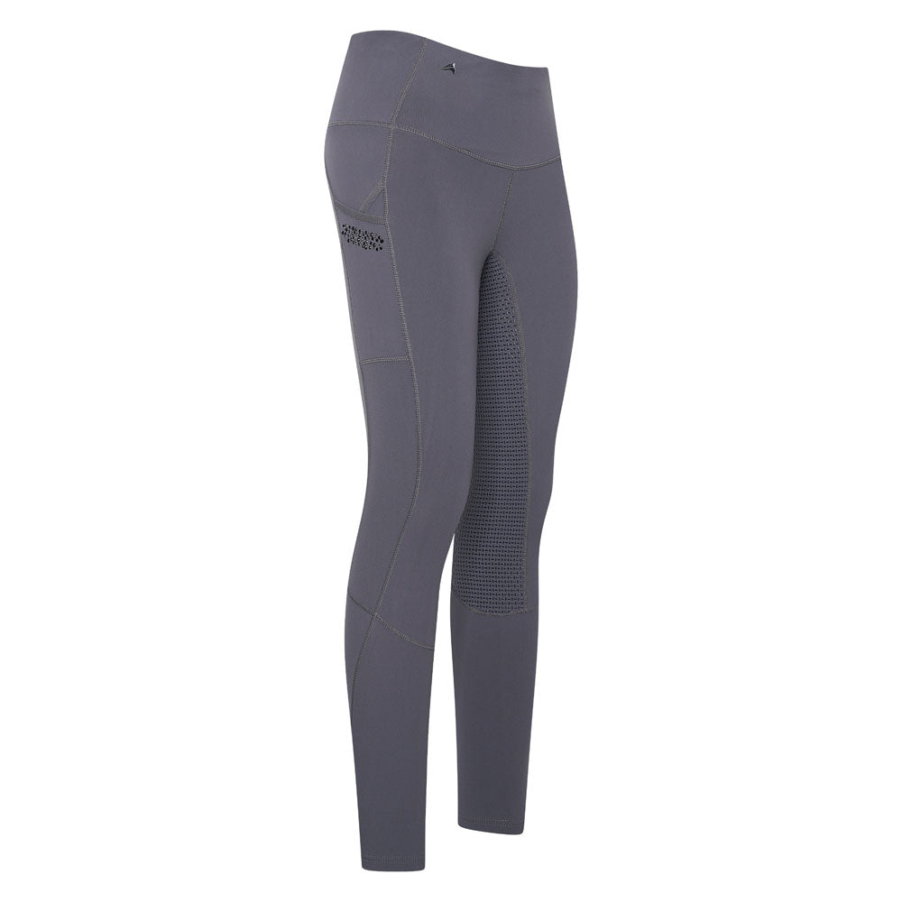 Legging d'équitation pour cavalières du 32 au 46 proposant deux longueurs de jambe Euro-Star Breez Fashion full grip gris