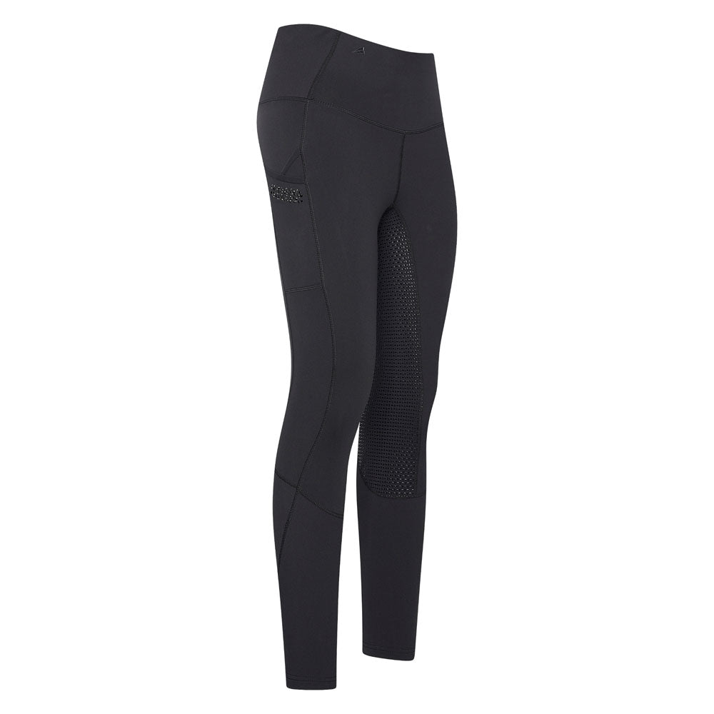 Legging d'équitation pour cavalières du 32 au 46 proposant deux longueurs de jambe Euro-Star Breez Fashion full grip noir