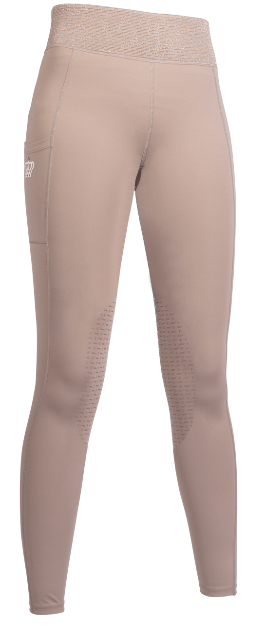 Legging d'équitation pour cavalières du 32 au 46 HKM Lavender Bay basanes grip café