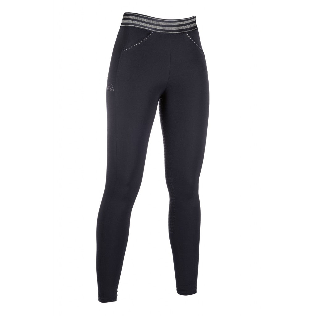 Legging équitation femme du 34 au 44 HKM Lurex full grip noir