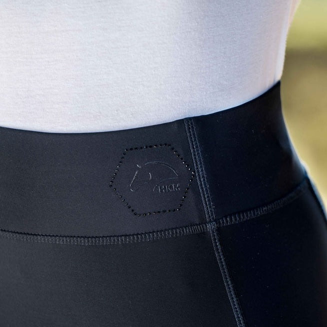 Legging d'équitation pour femme du 32 au 46 HKM Savona full grip noir