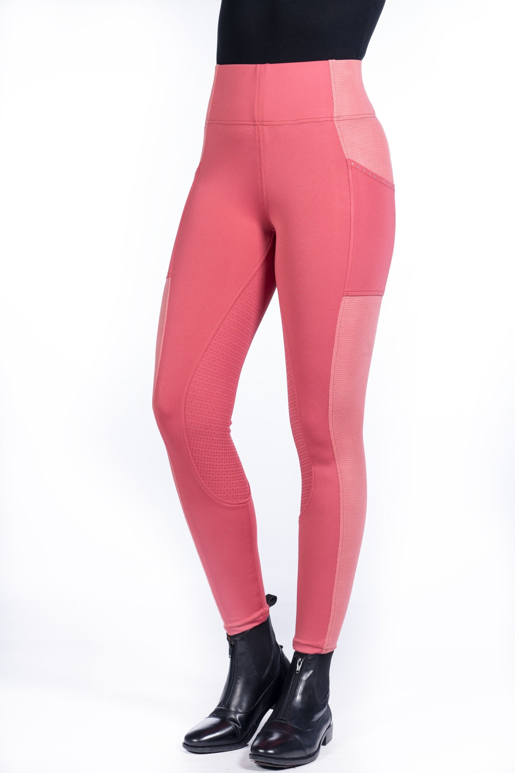 Legging d'équitation full grip pour cavalières du 32 au 46/48 HKM Mesh rose