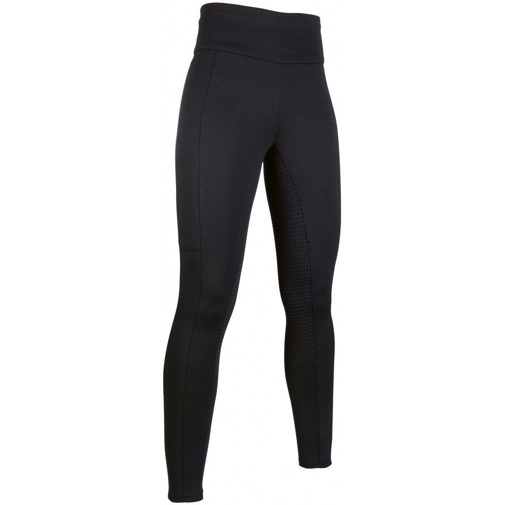 Legging d'équitation fond intégral silicone pour cavalières HKM Cosy noir