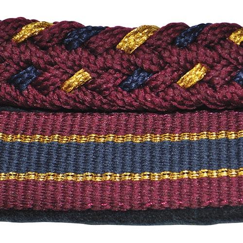 Licol et longe Canter Nylon bordeaux/marine/or