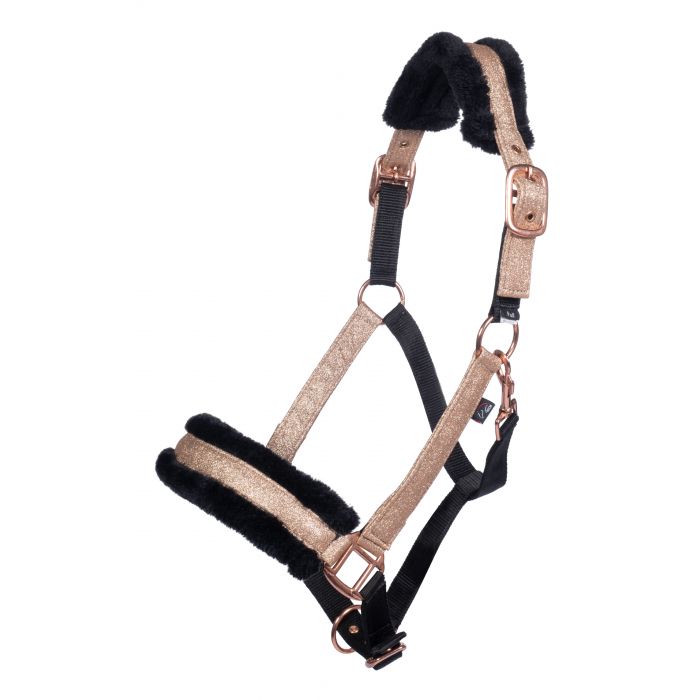 Licol pour poneys et chevaux HKM Rosegold Glitter