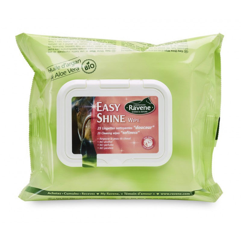 Pack de 25 lingettes nettoyantes pour chevaux Easy Shine