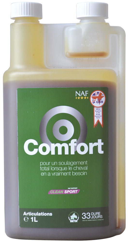 Soin des articulations des poneys et chevaux Naf Comfort liquide 1 L