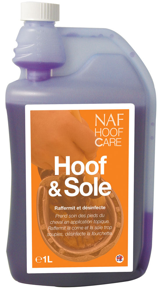 Solution pour sabots cassants et soles molles des poneys et chevaux Naf Hoof & Sole