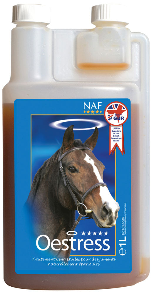 Soin calmant des tensions liées aux chaleurs chez les jument Naf Oestress liquide