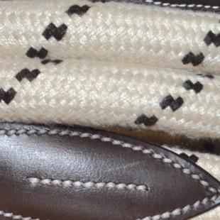 Licol pour poneys et chevaux Canter Corde cuir marron corde beige