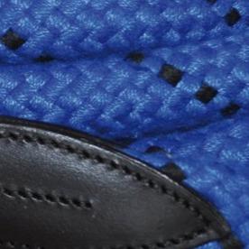 Licol pour poneys et chevaux Canter Corde cuir noir corde bleu électrique