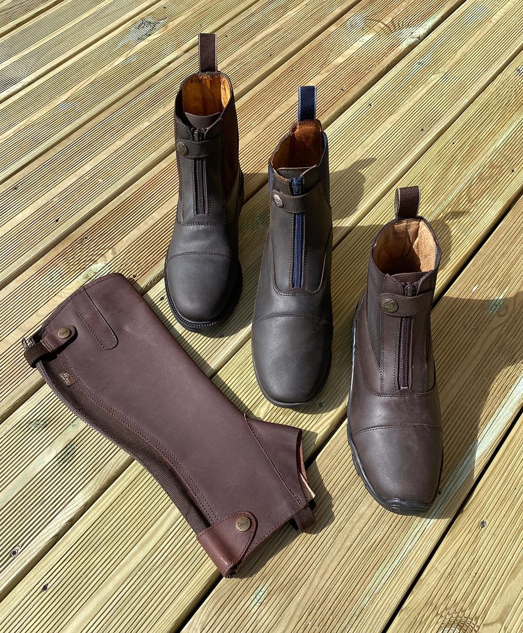 Mini-chaps Privilège Equitation Campo marron à porter avec les boots Bilbao, Campo, Sora ou Foggia