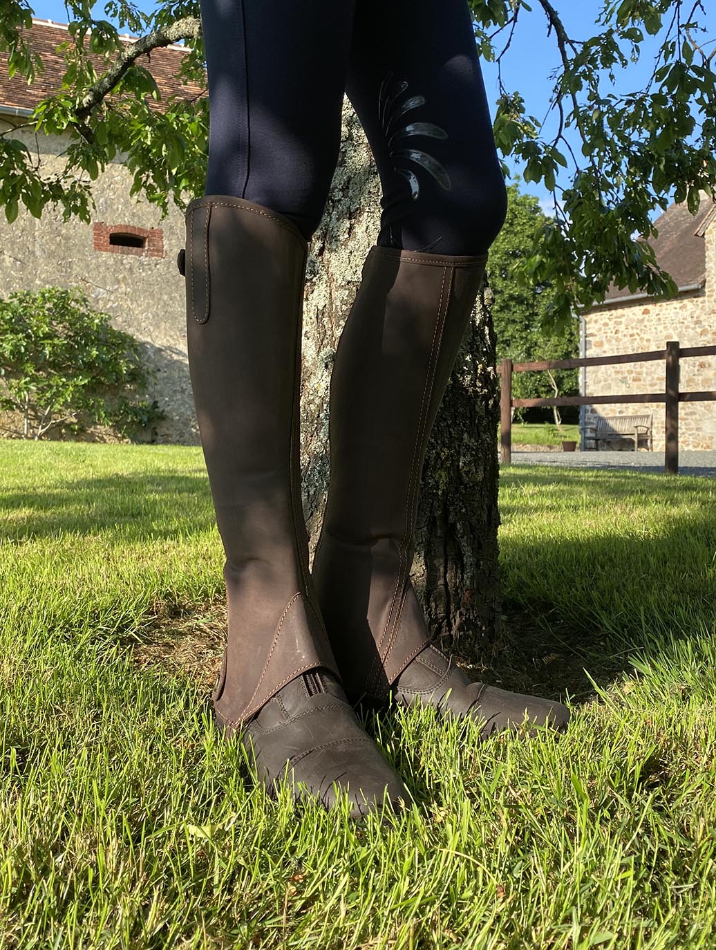 Ensemble boots et mini-chaps Privilège Equitation Campo marron