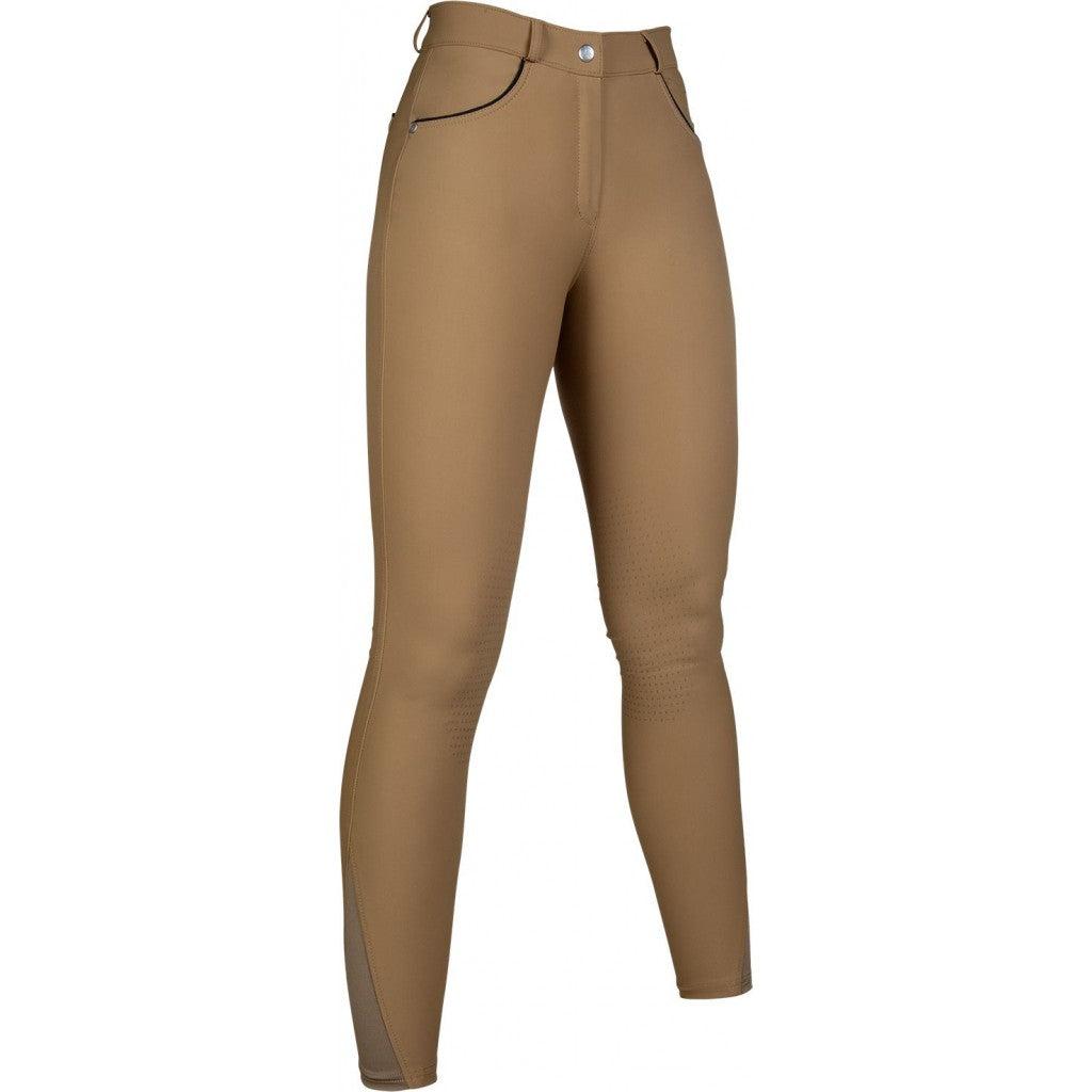 Pantalon d'équitation basanes en silicone pour cavalières HKM Beagle camel