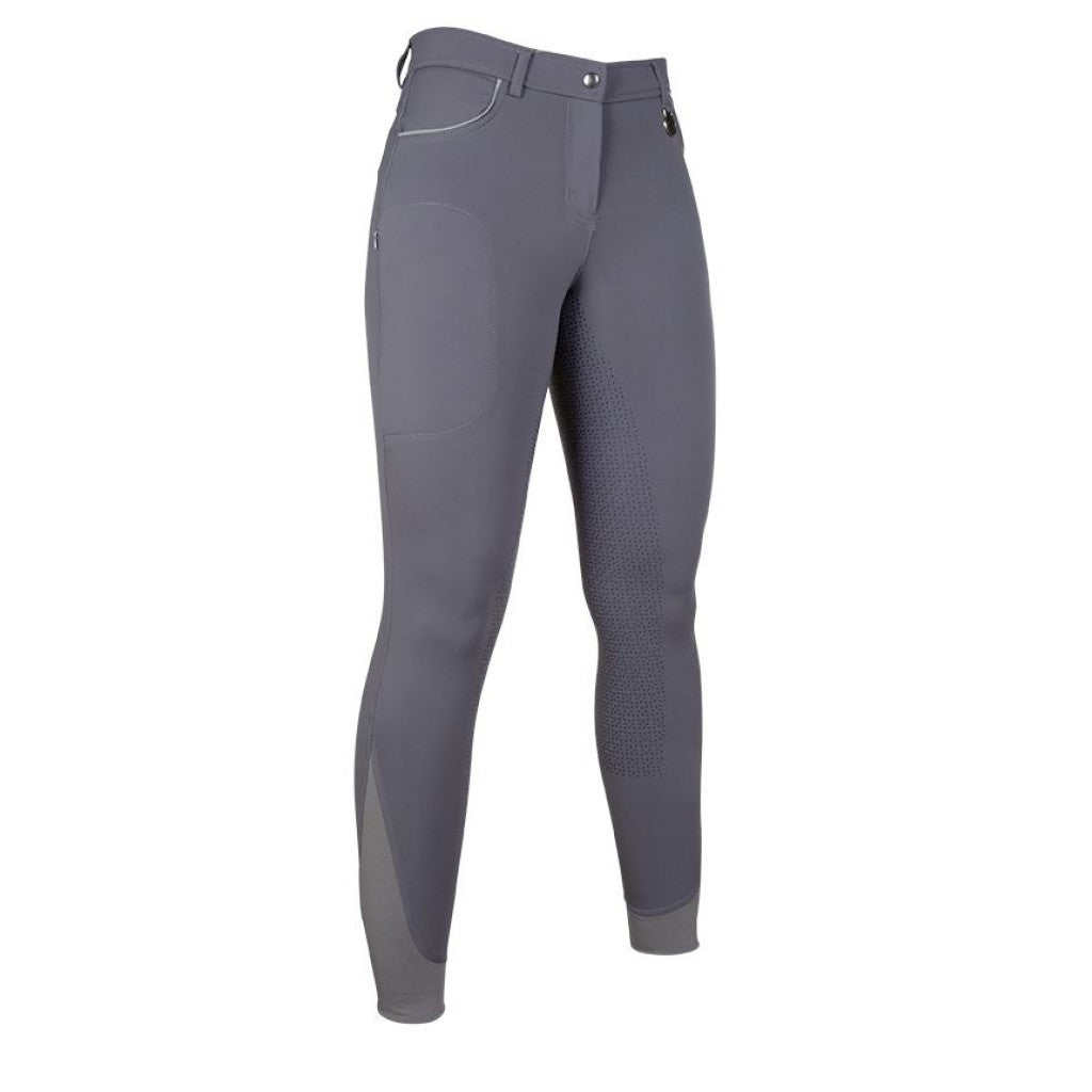 Pantalon d'équitation full grip pour cavalières HKM Equilibrio anthracite