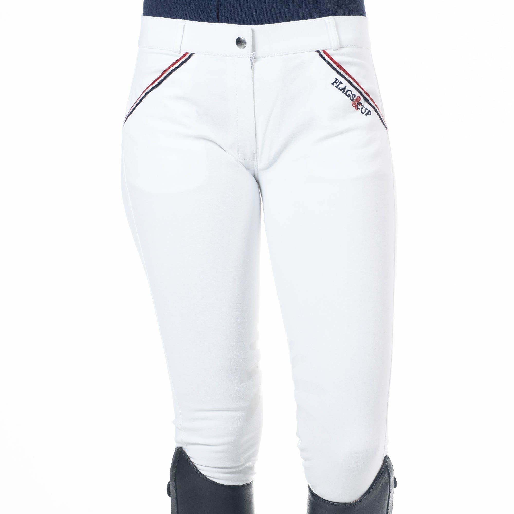 Pantalon d'équitation pour femmes du 34 au 44 Flags and Cup France blanc