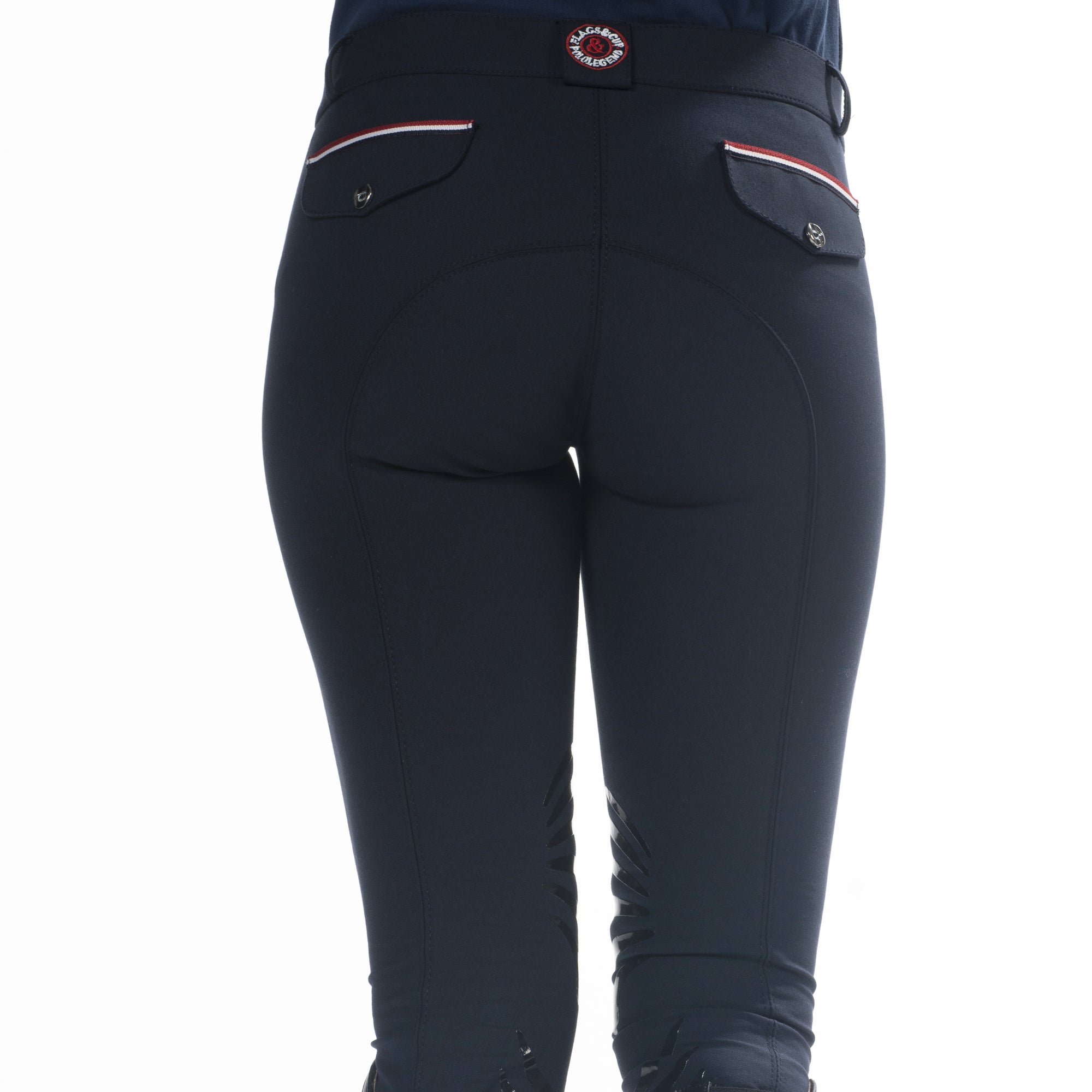 Pantalon d'équitation pour femmes du 34 au 44 Flags and Cup France marine arrière