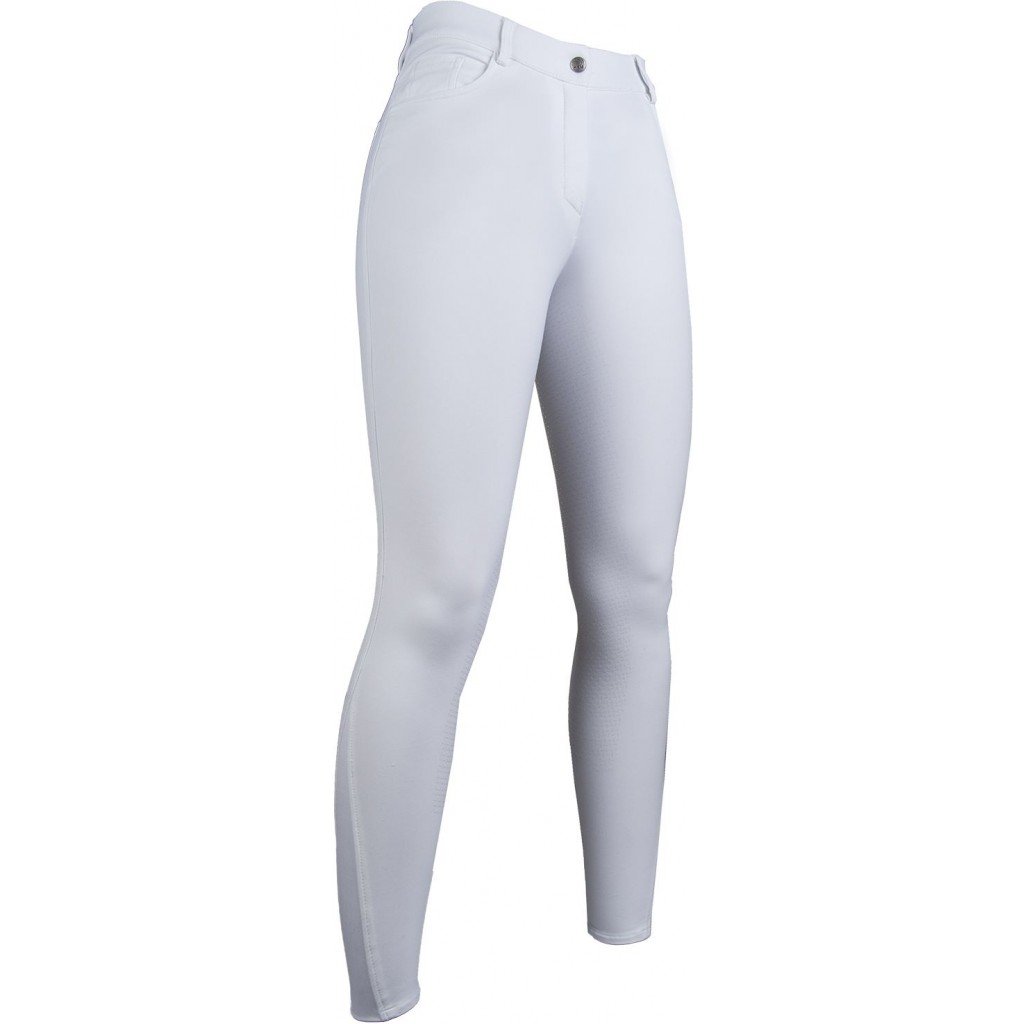 Pantalon équitation femme du 34 au 48 HKM Sunshine full grip blanc