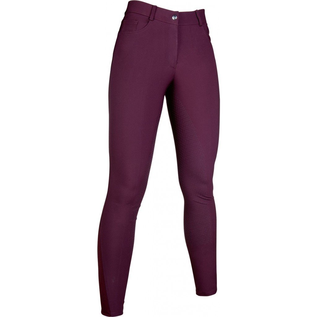 Pantalon équitation femme du 34 au 48 HKM Sunshine full grip framboise