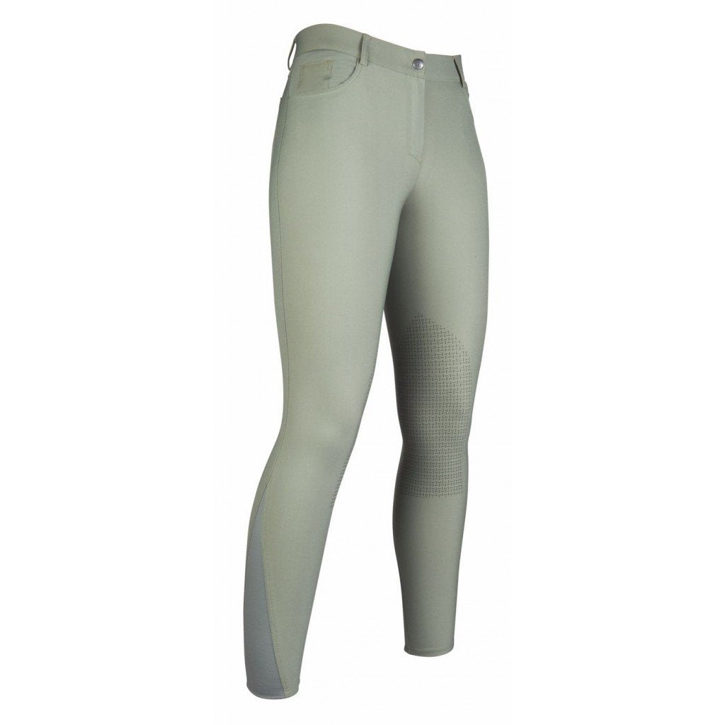 Pantalon d'équitation pour cavalières du 34 au 48 HKM Sunshine basanes grip olive