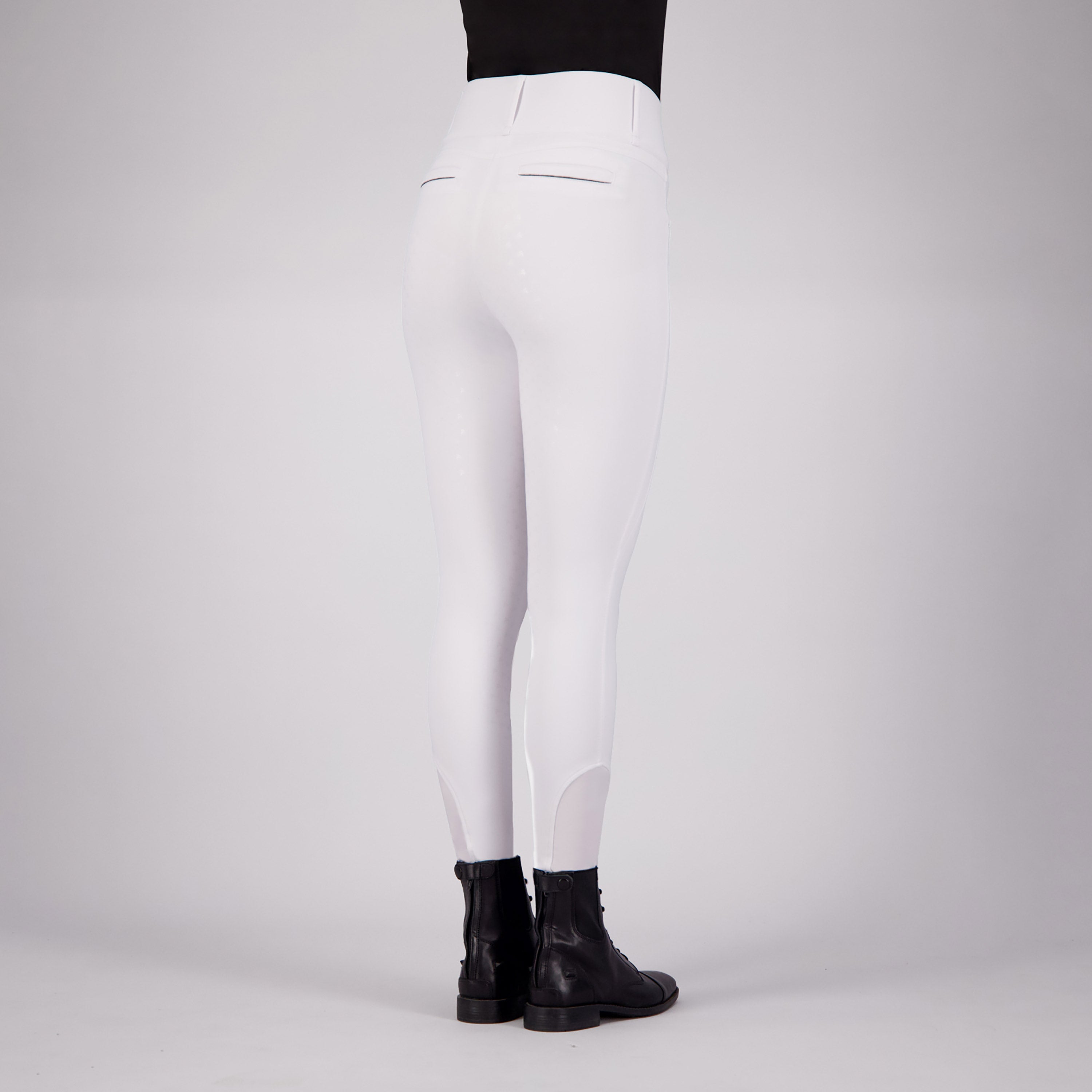 Pantalon d'équitation pour cavalières du 32 au 46 Easy Rider Amara full grip blanc