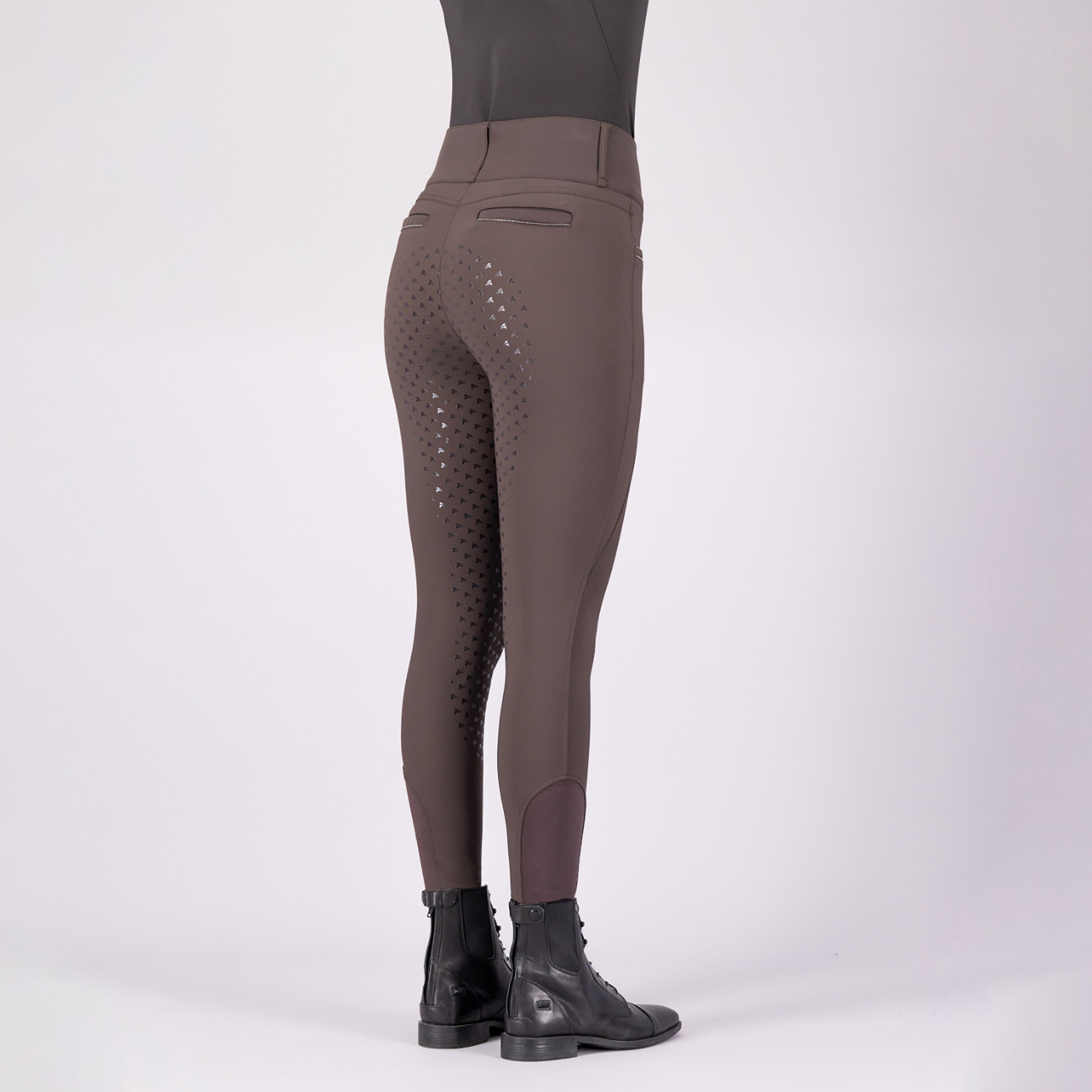Pantalon d'équitation pour cavalières du 32 au 46 Easy Rider Amara full grip marron