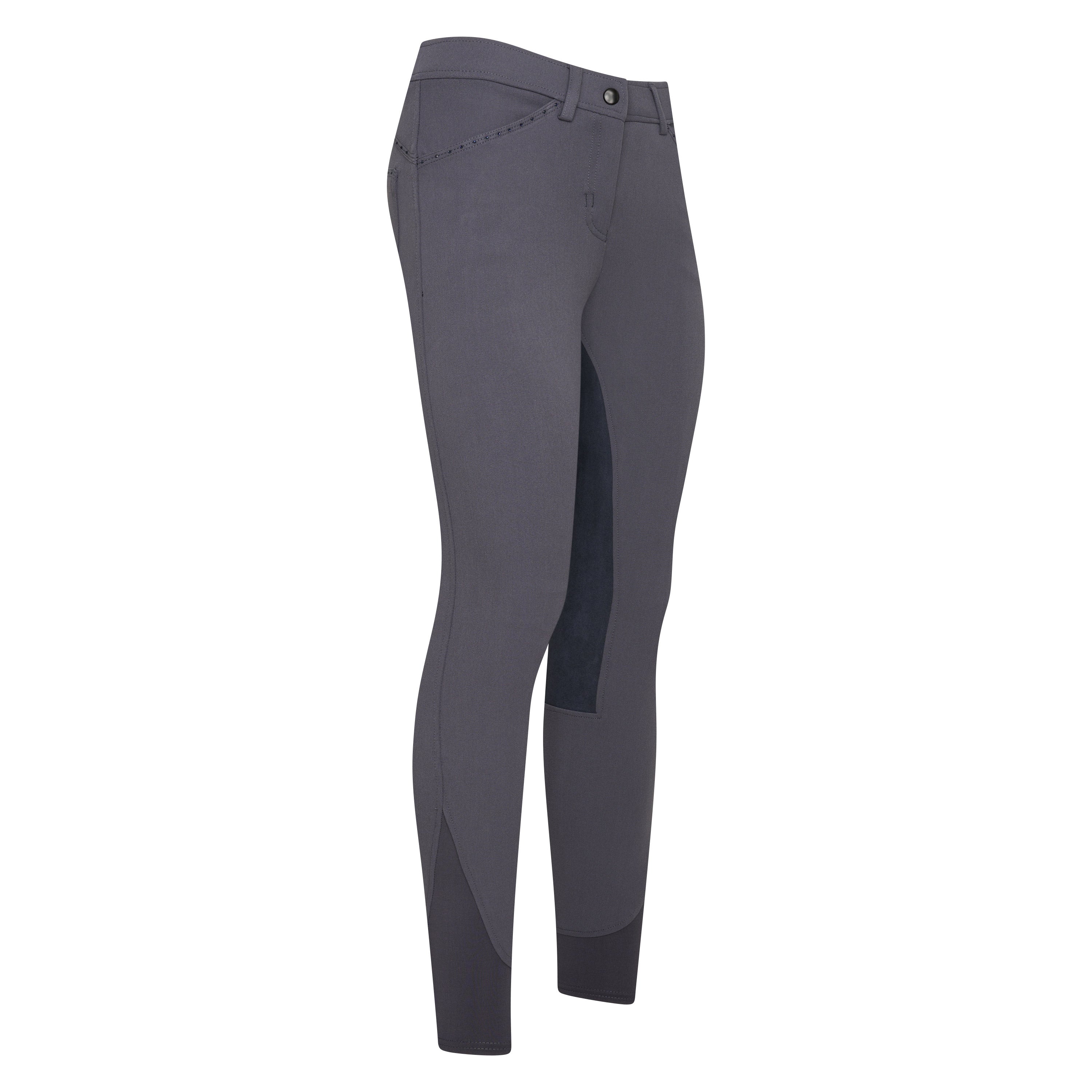 Pantalon d'équitation pour femmes du 32 au 46 Easy Rider Elodie Diamond fond peau gris ardoise