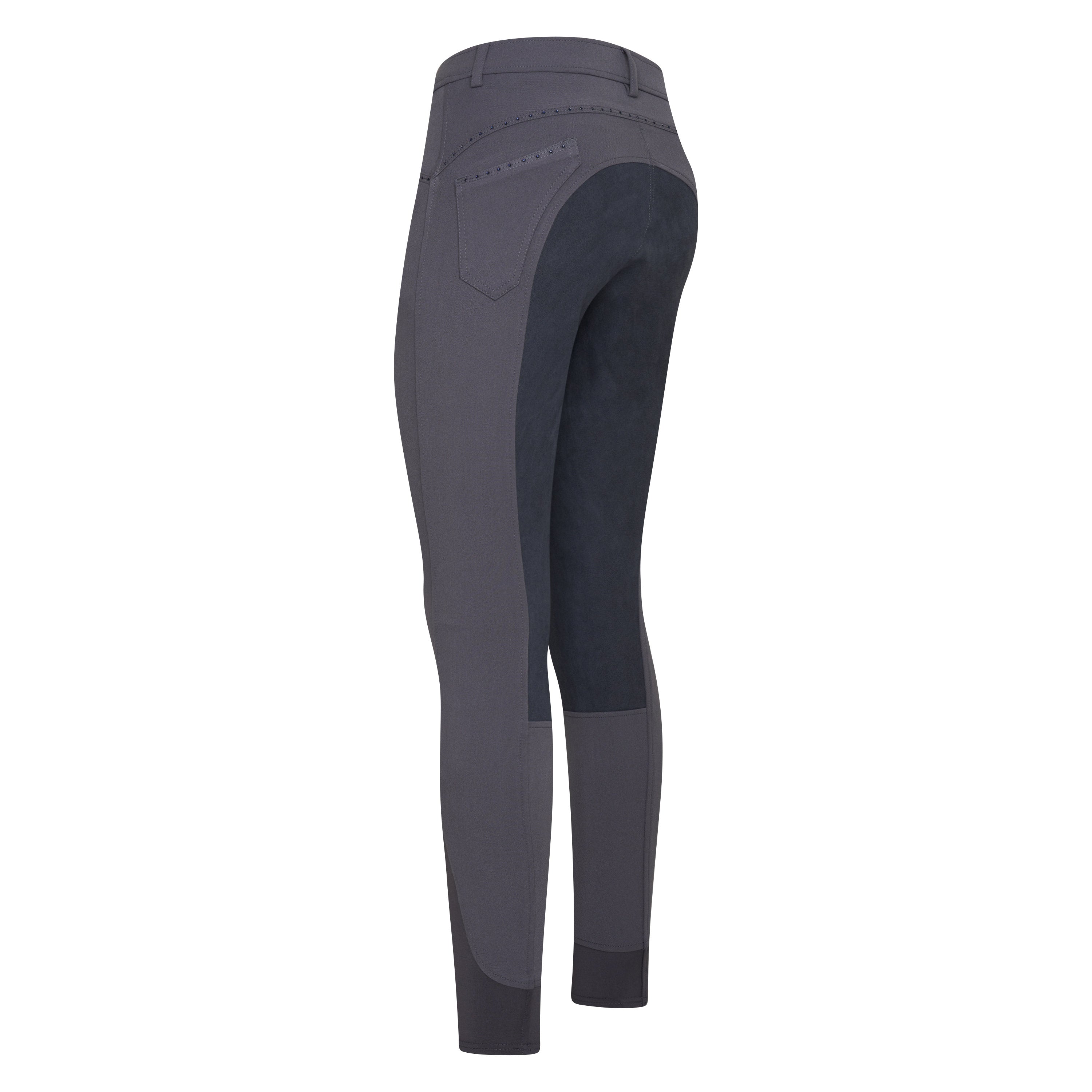 Pantalon d'équitation pour femmes du 32 au 46 Easy Rider Elodie Diamond fond peau gris ardoise